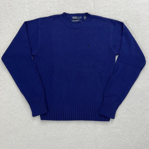 Polo Ralph Lauren Other - Polo Ralph Lauren 100% Cotton Crew-neck Sweater Boy's Size M Blue VTG NWT